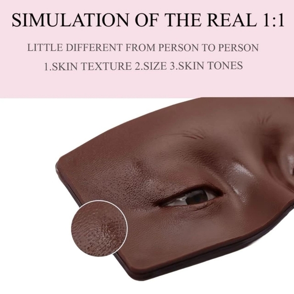 Black Makeup Practice Silicone Mannequin Face Eye Board - Picture 3 of 12